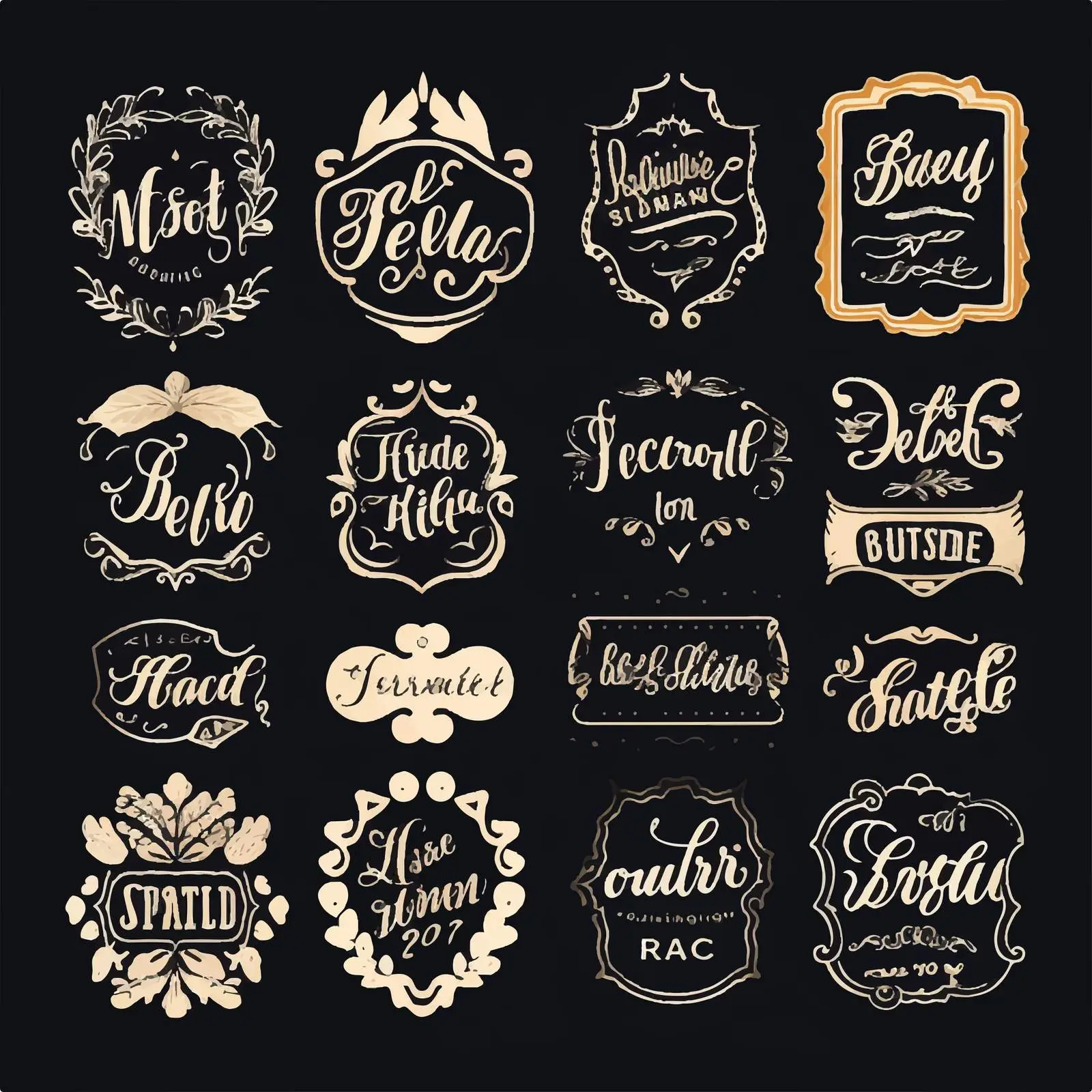 Handmade Cartoon Label Lettering Set — free download from Dotvec