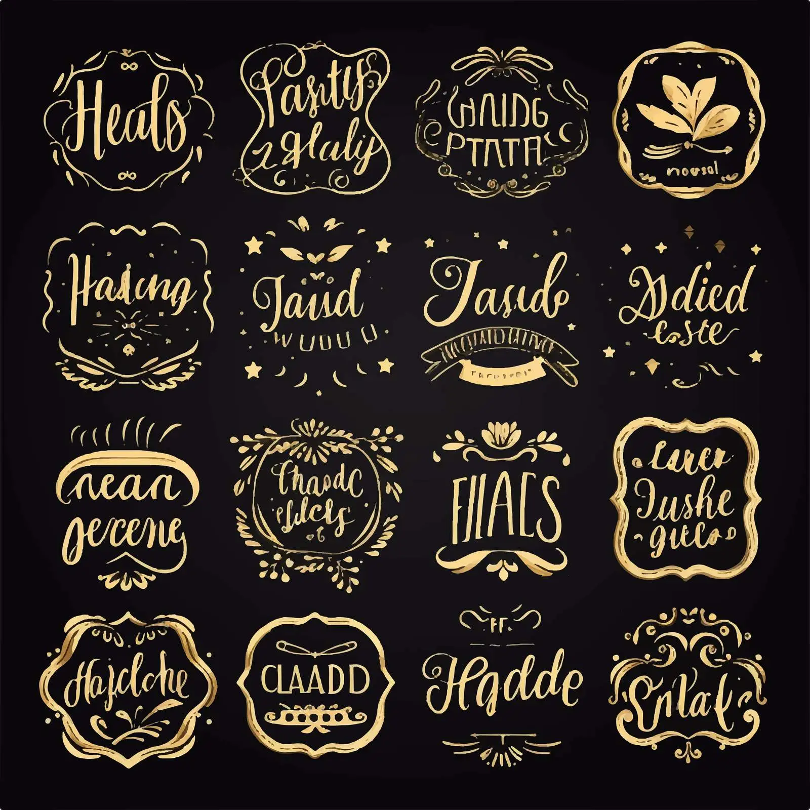 Handmade Cartoon Label Lettering Set — free download from Dotvec
