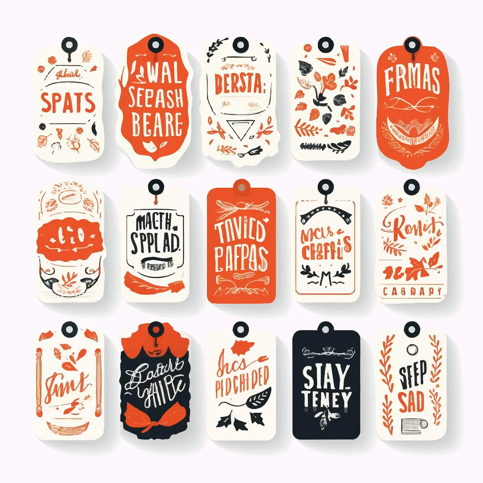 Handmade Label Lettering Set on White Background — free download from Dotvec