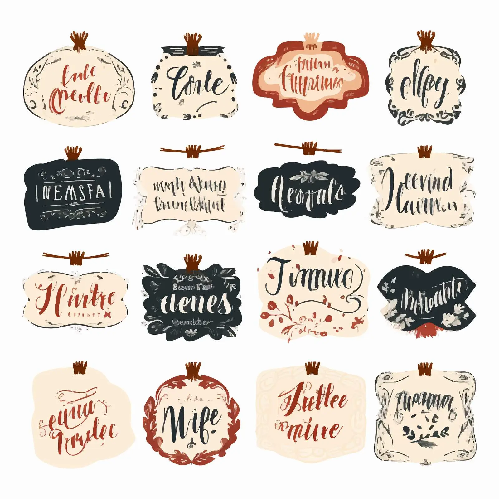 Handmade Lettering Label Set on White Background — free download from Dotvec