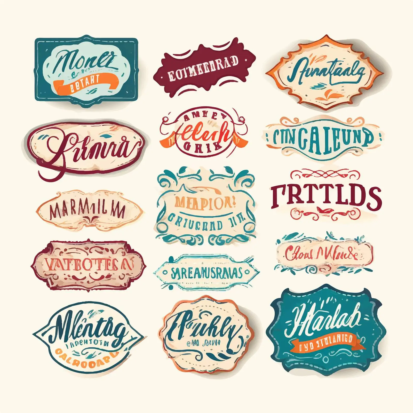 Handmade Label Lettering Set on White Background — free download from Dotvec