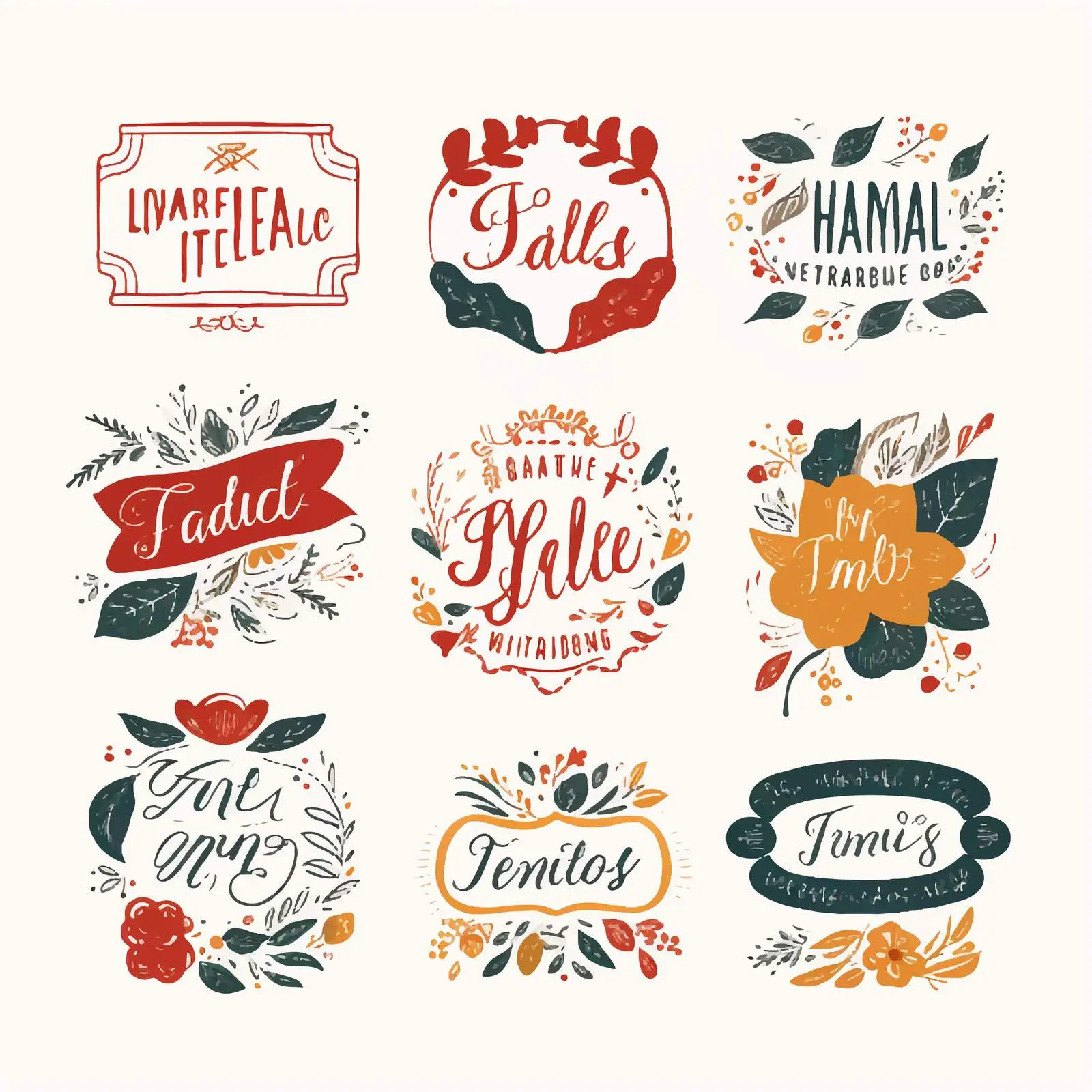 Handmade Lettering Label Set on White Background — free download from Dotvec