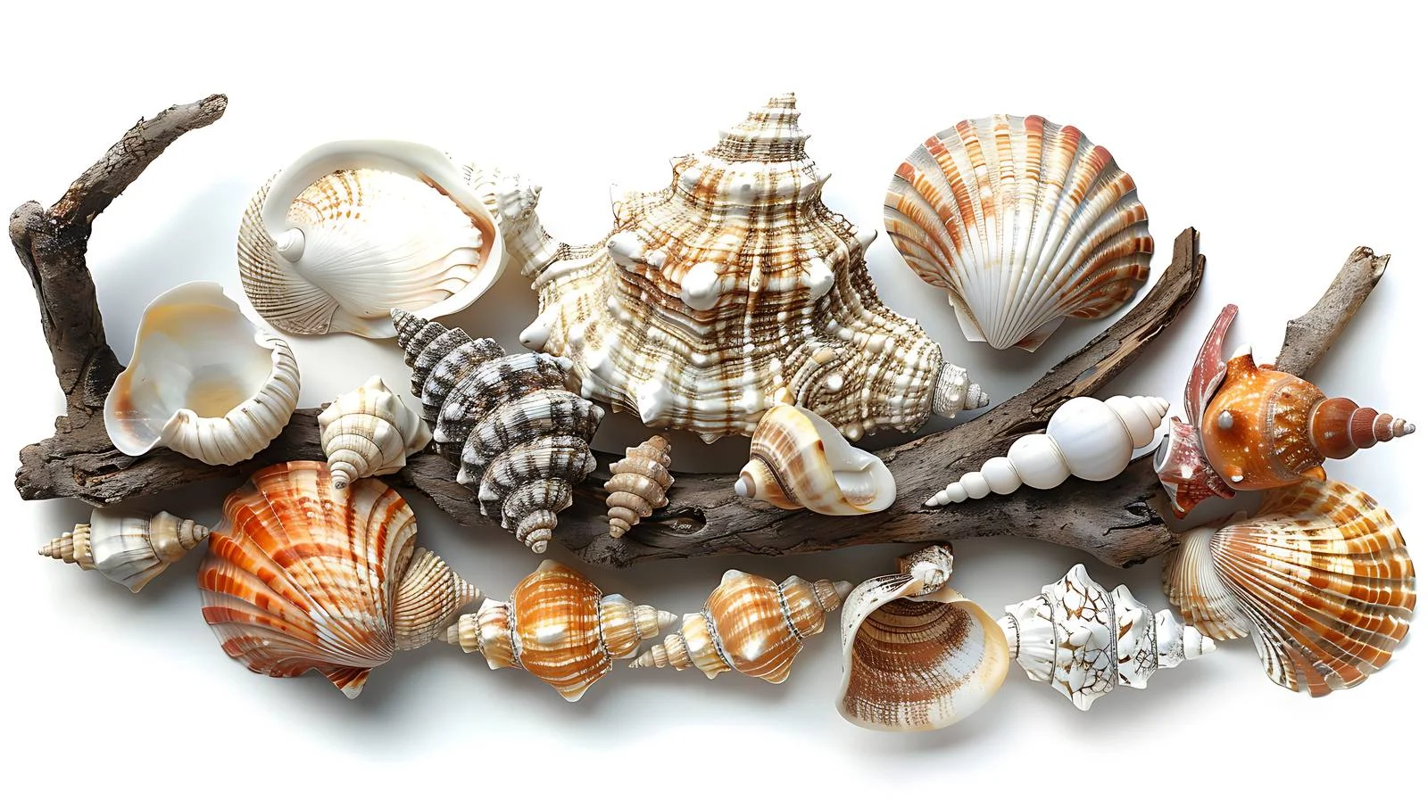 Artisanal beach souvenir adorned with various seashells — free download from Dotvec