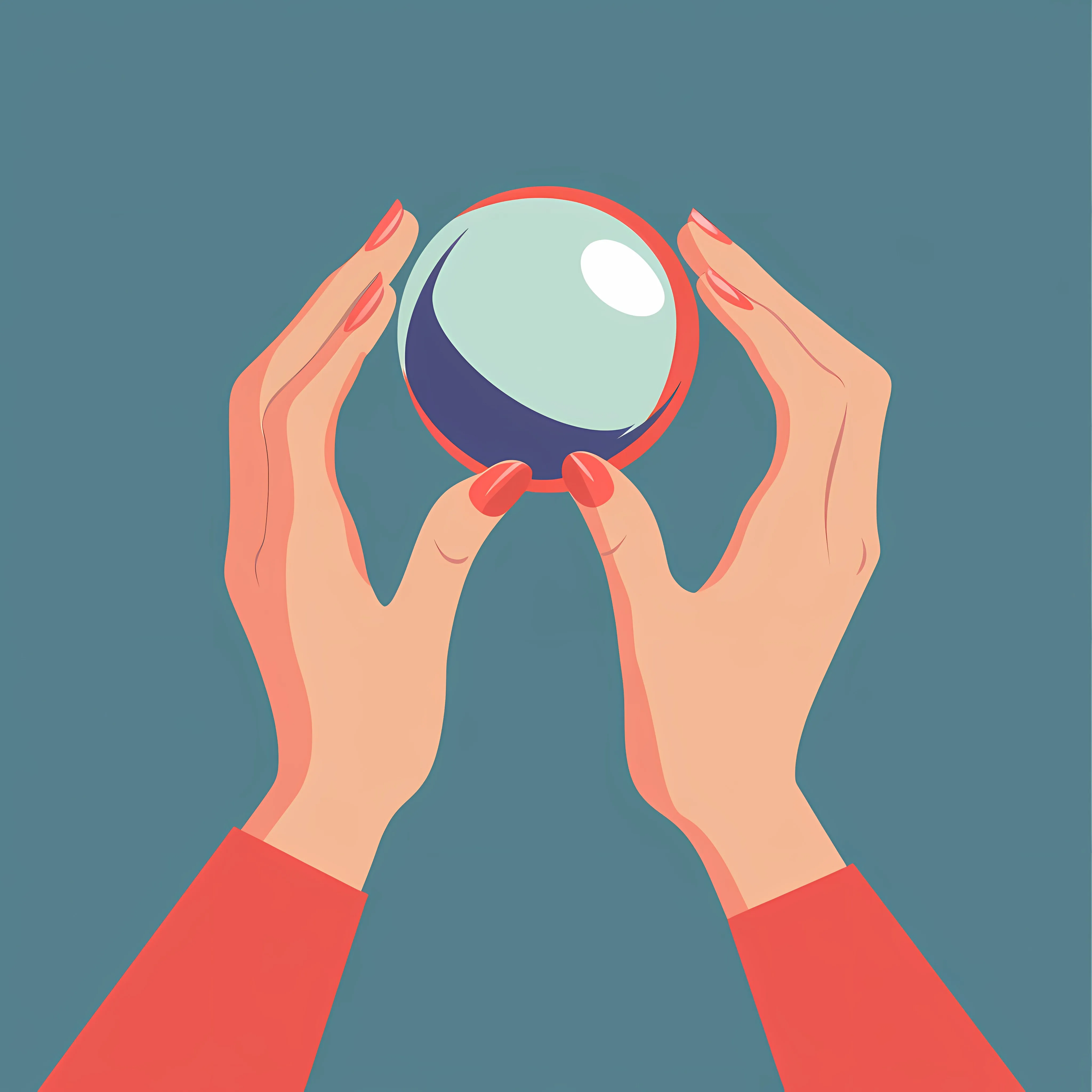 Hands Holding Crystal Ball Vector Illustration — free download from Dotvec
