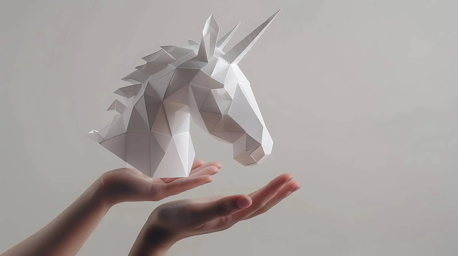 3D Papercraft Unicorn Model in Hands — free download from Dotvec