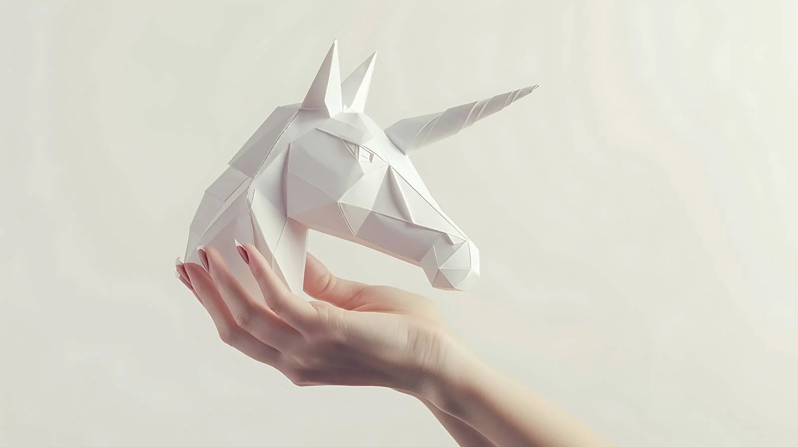 Elegant 3D Papercraft Unicorn Model Holding — free download from Dotvec