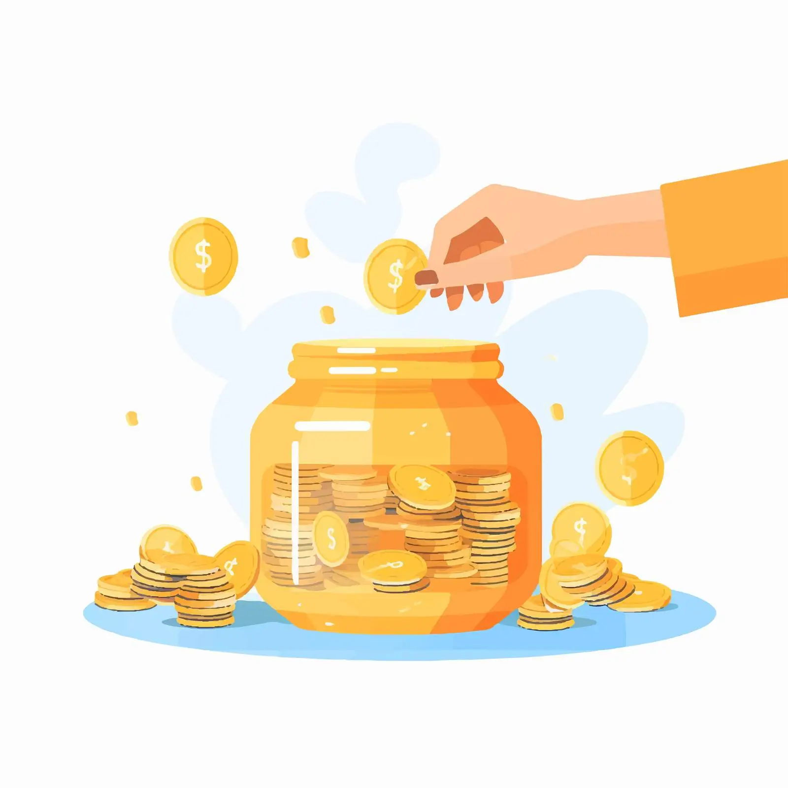 Hands Holding Coins for Money Box Concept – free money savings image from Dotvec