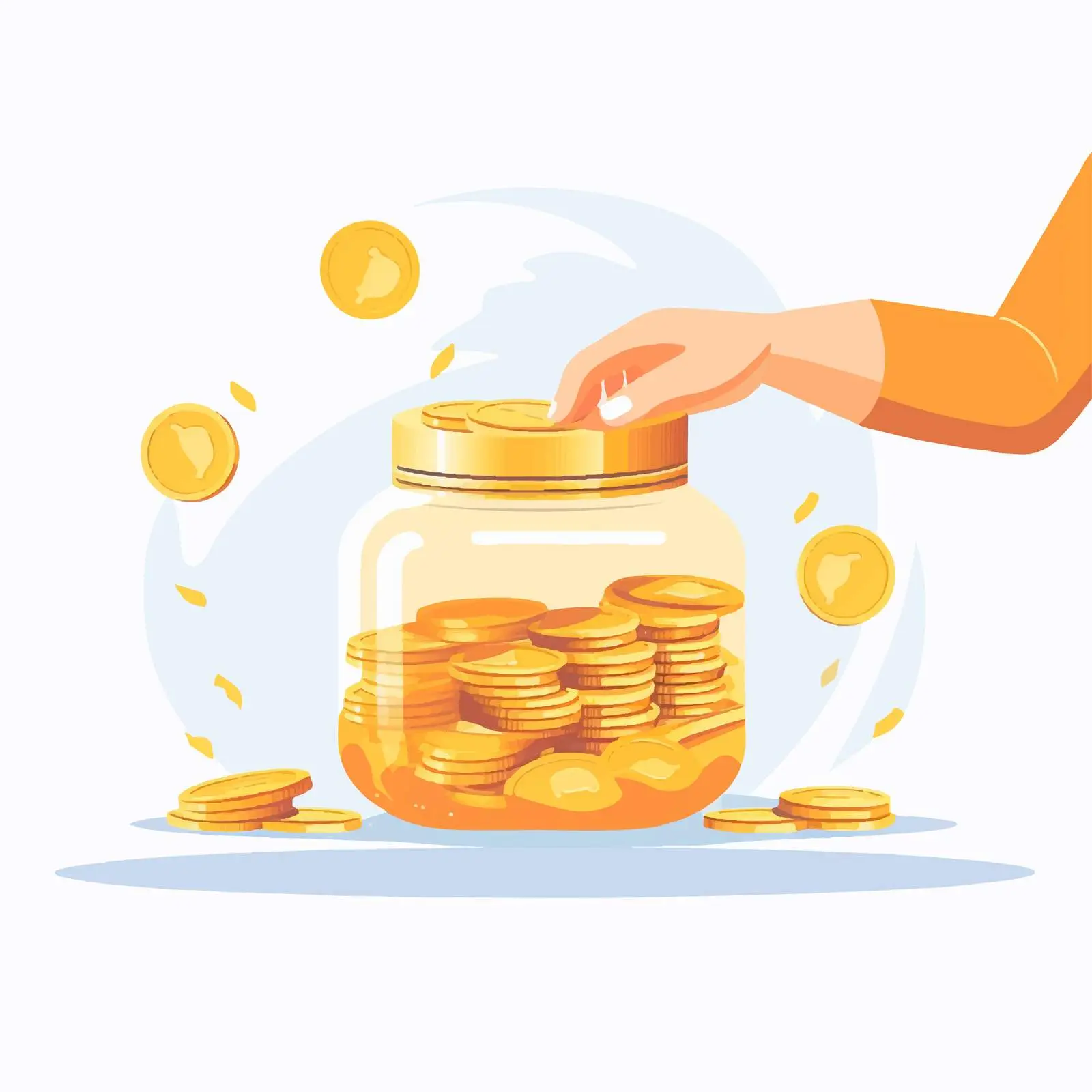 Hands Putting Coins into Money Box Concept – free family savings image from Dotvec