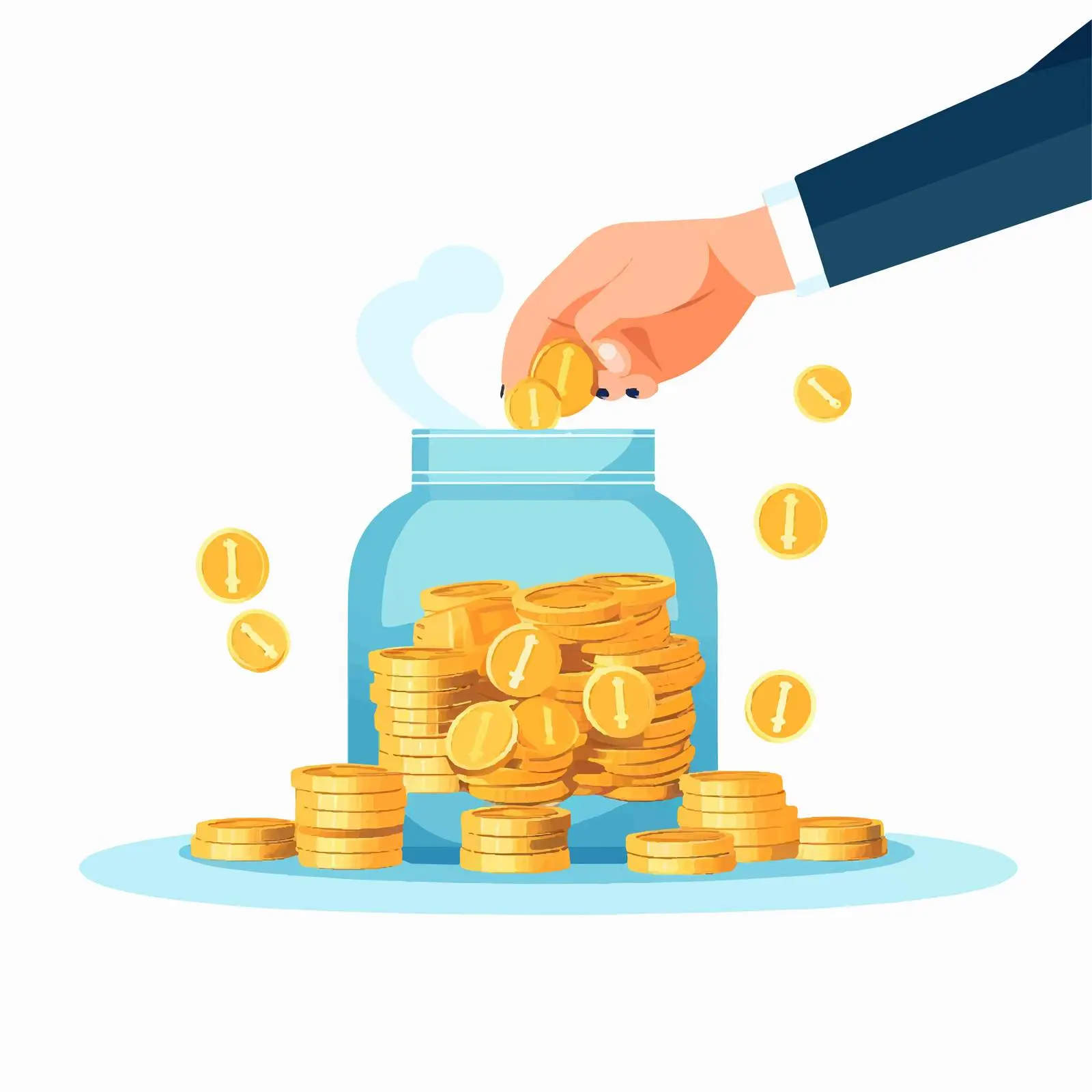 Hands Holding Coins and Saving in Money Box – free saving money image from Dotvec