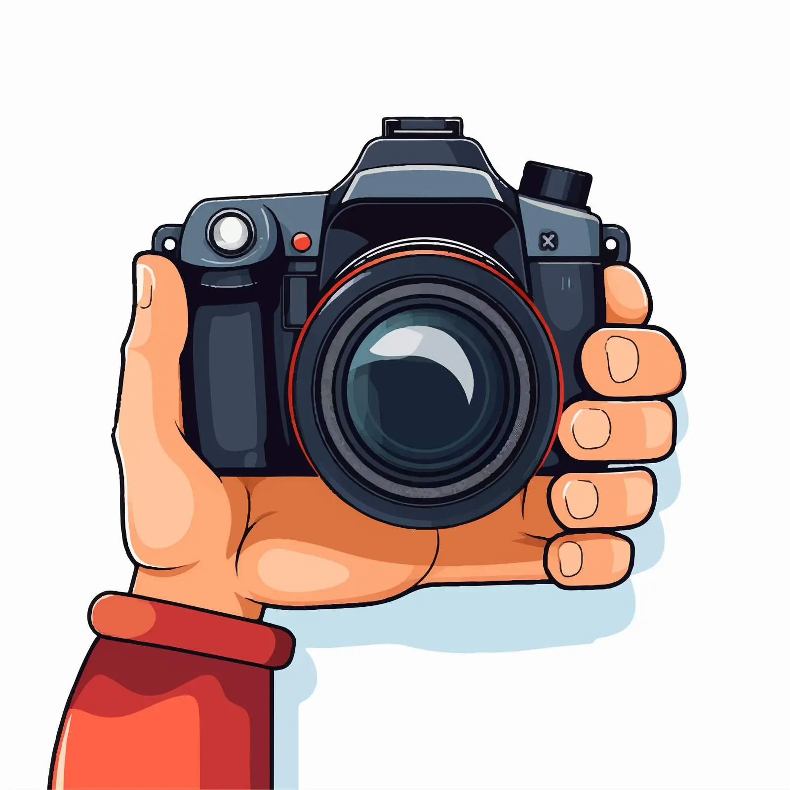 Hands Holding Digital Camera Vector Illustration — free download from Dotvec
