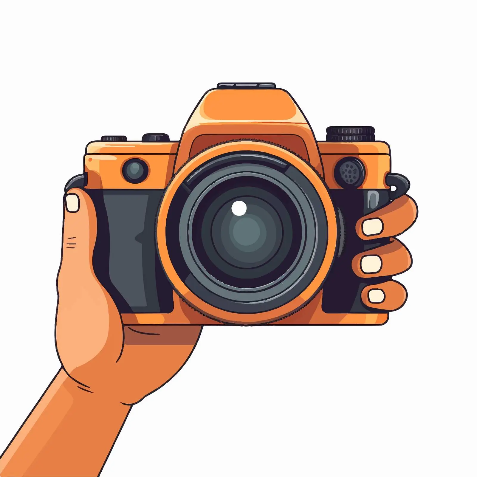 Hands Holding Digital Camera Vector Illustration — free download from Dotvec