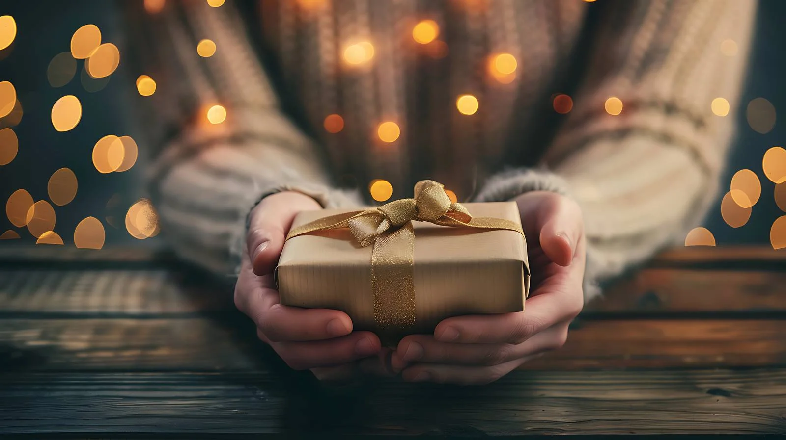 Gift Box Presentation on Table — free download from Dotvec