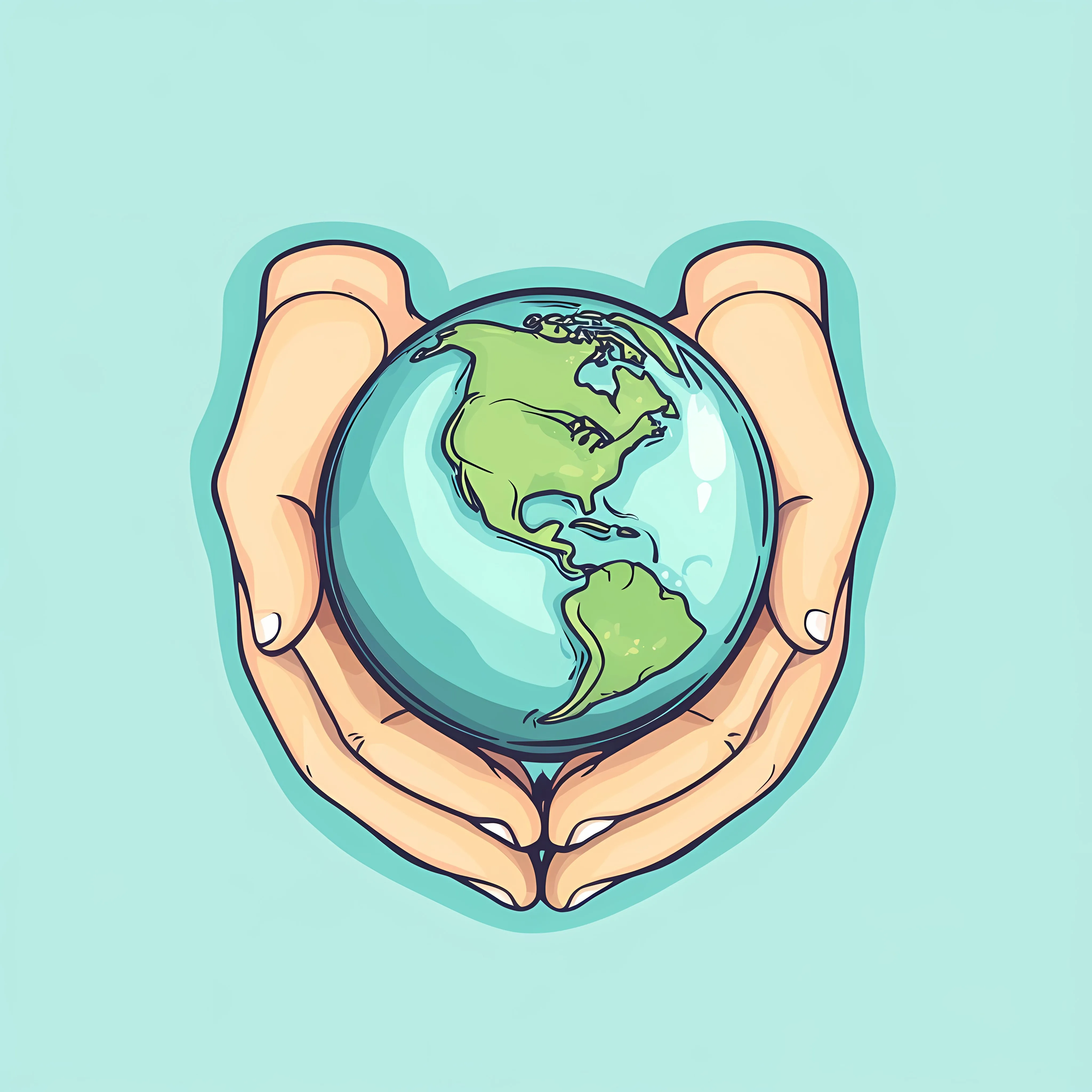 Cartoon Hands Holding Globe Flat Vector Illustration — free download from Dotvec