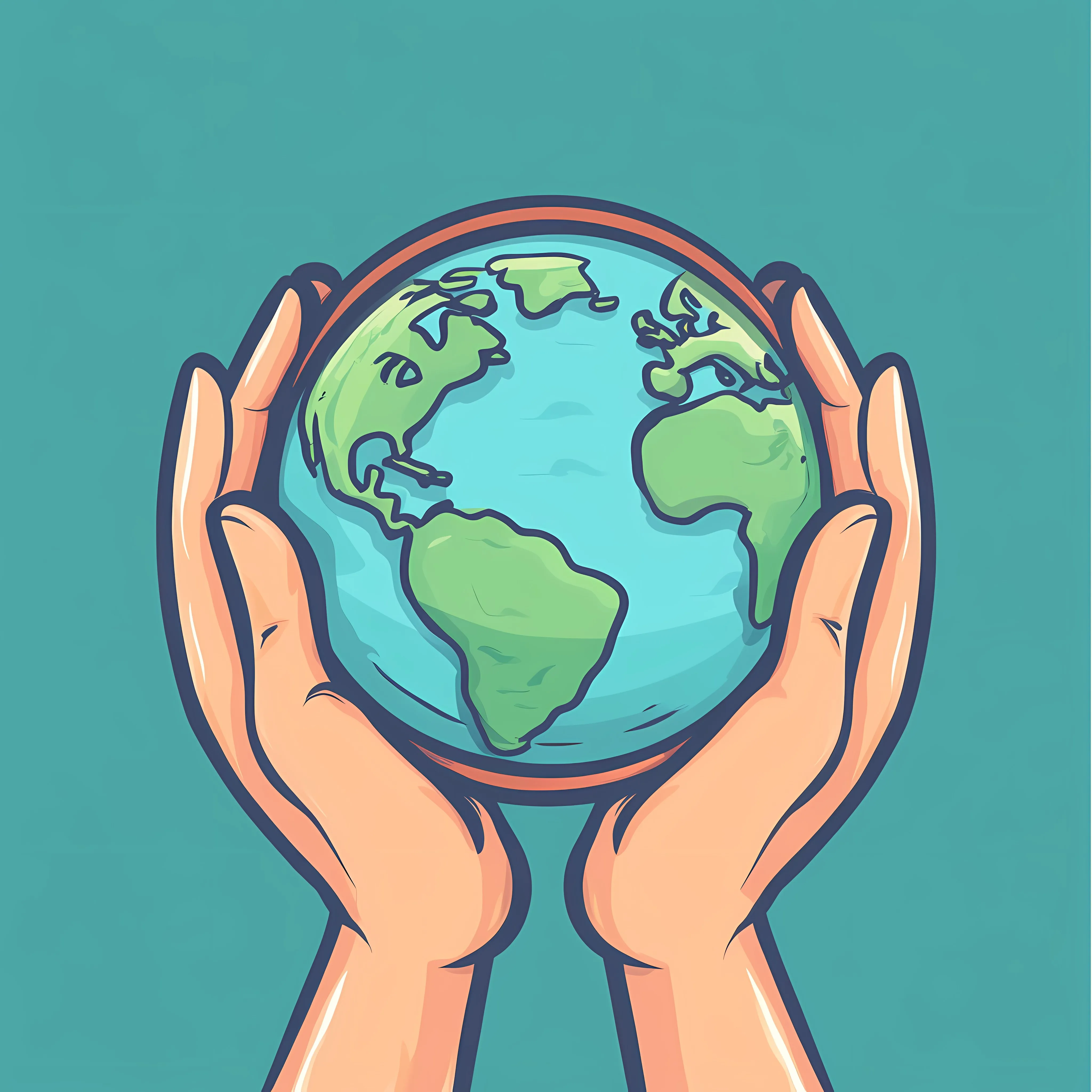 Cartoon Hands Holding Globe Vector Illustration — free download from Dotvec