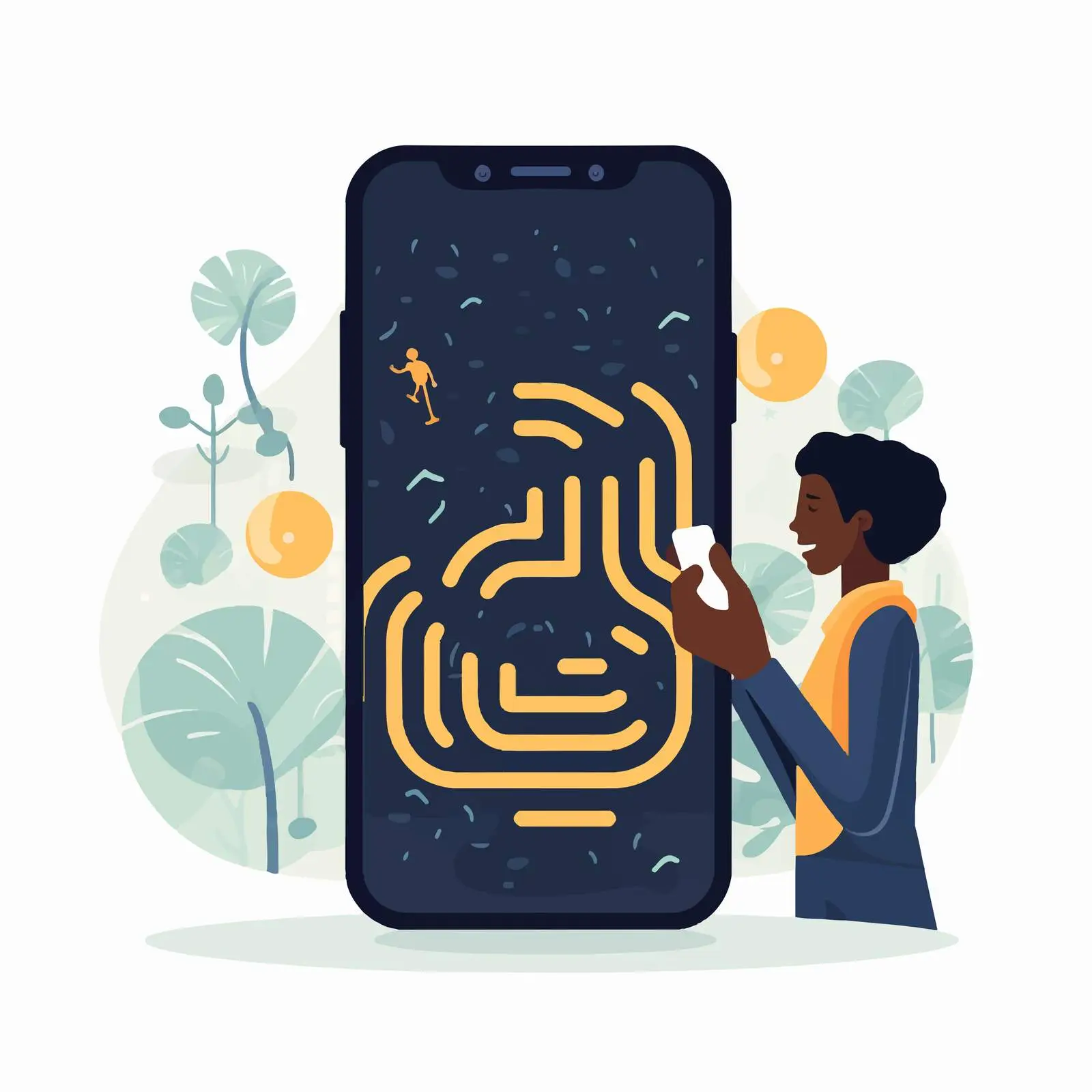 Gamer Playing Mobile Game on Smartphone — free download from Dotvec