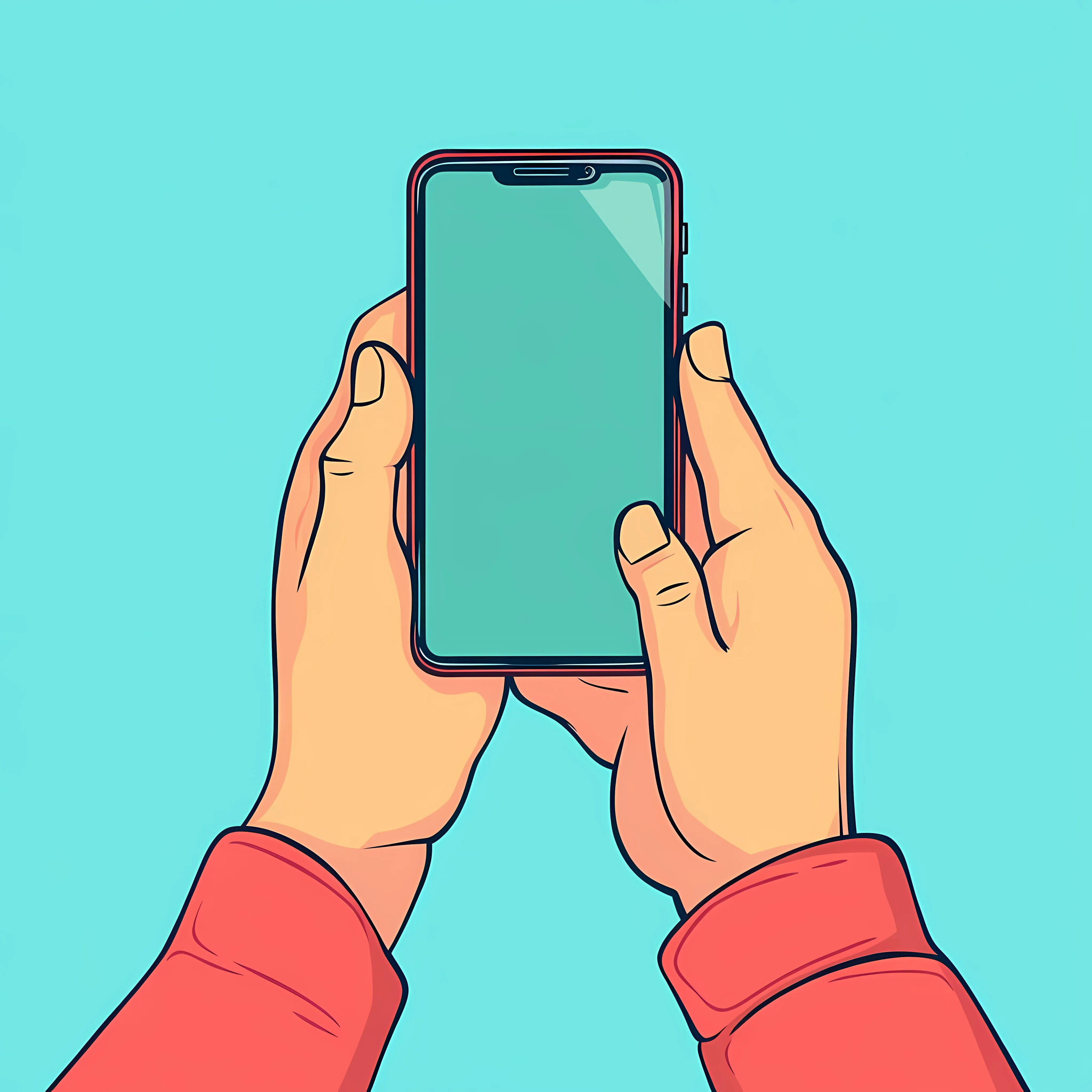 Cartoon Hands Holding Phone Illustration Vector — free download from Dotvec