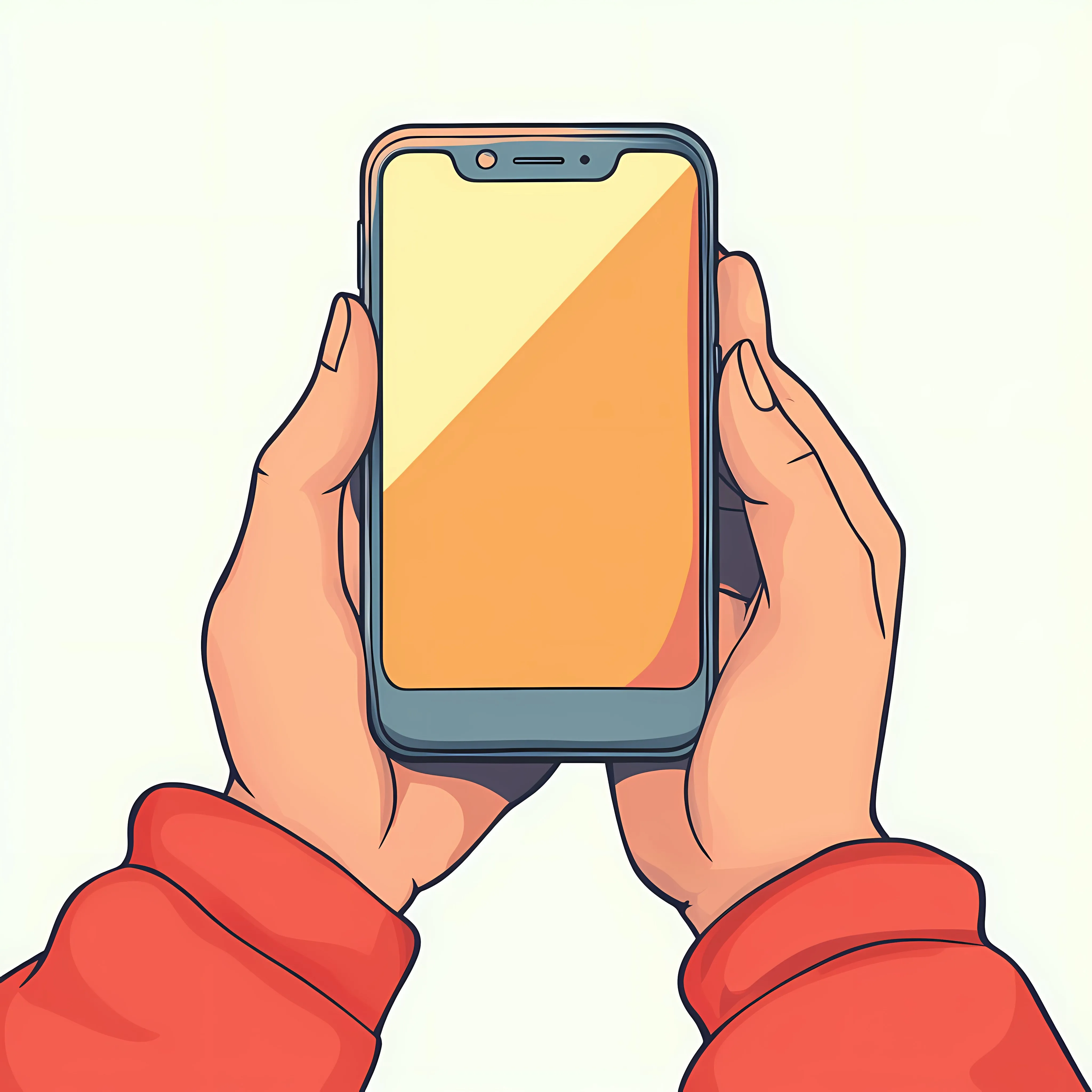 Cartoon Illustration of Hands Holding a Phone — free download from Dotvec