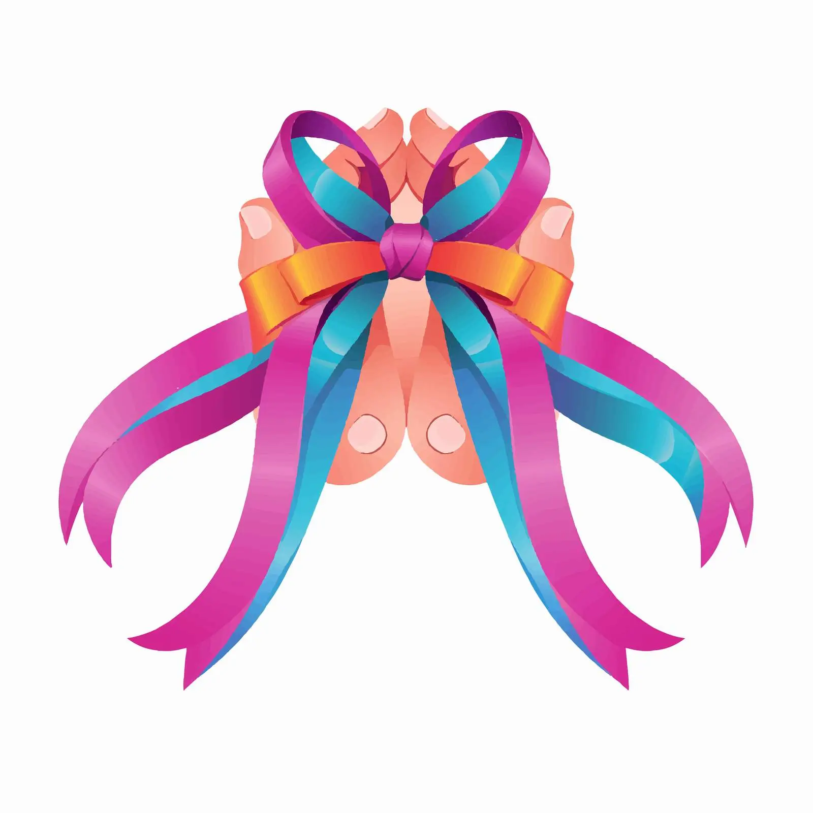 Human Hands with Ribbon Protection Cartoon Vector — free download from Dotvec