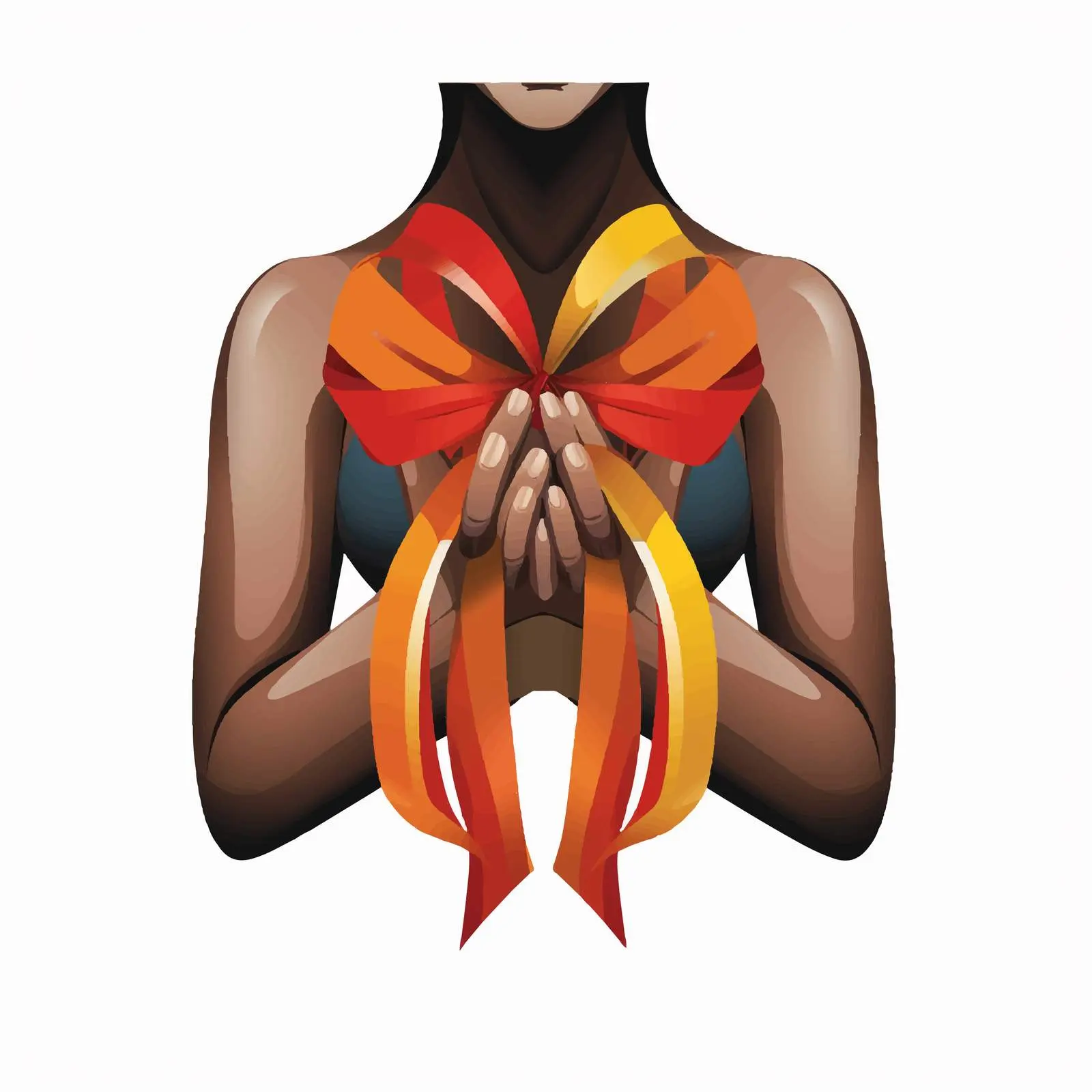 Cartoon Hands with Protection Ribbon Vector Illustration — free download from Dotvec