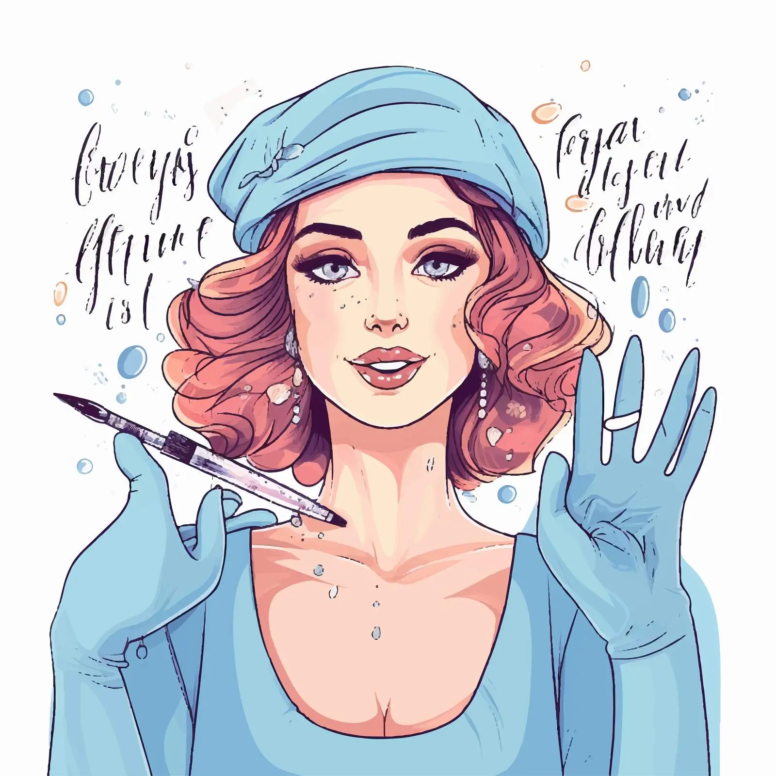 Syringe Application on Girl's Face Beauty Vector – free facial care image from Dotvec