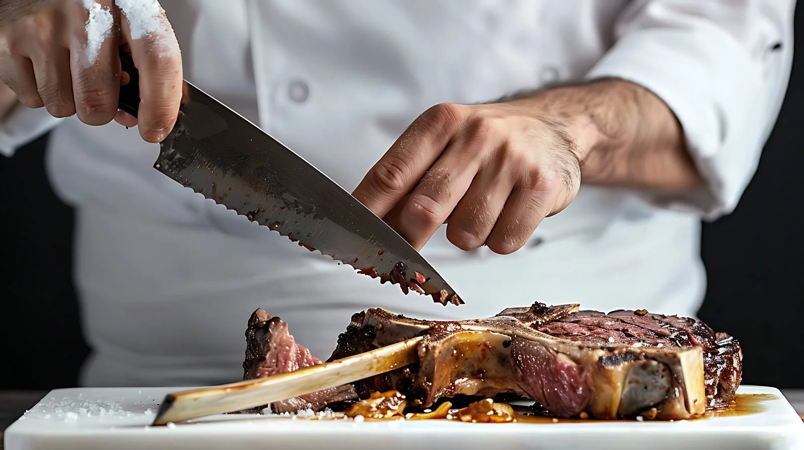 Professional Chef Slicing Tomahawk Steak — free download from Dotvec