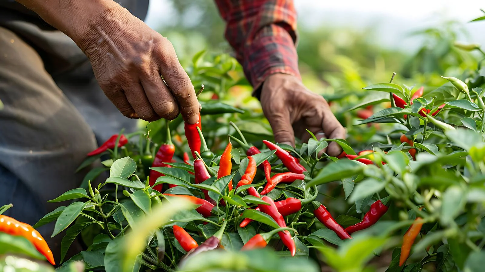 Harvesting Chili Pepper by Farmer — free download from Dotvec