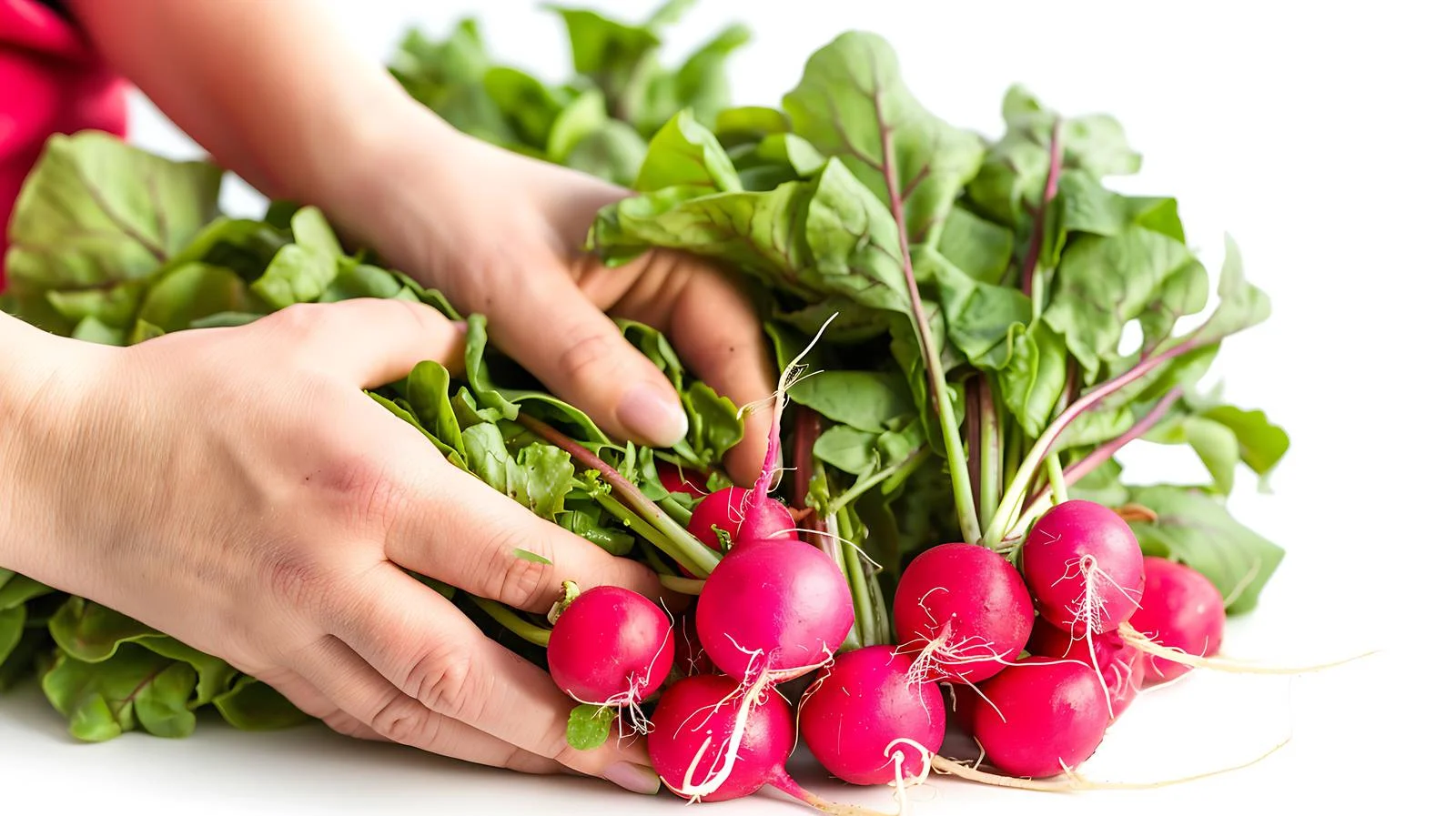 Woman Harvesting Fresh Radishes — free download from Dotvec