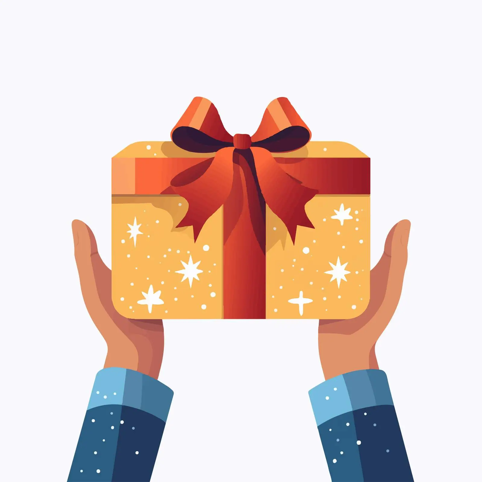Hands Unwrapping a Christmas Gift Box – free opening image from Dotvec