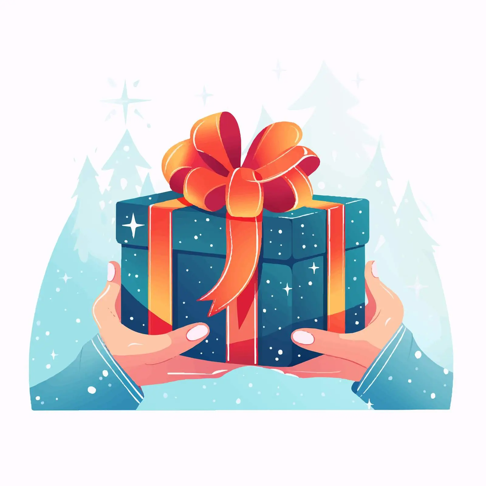 Hands Unpacking Christmas Gift Present Box — free download from Dotvec