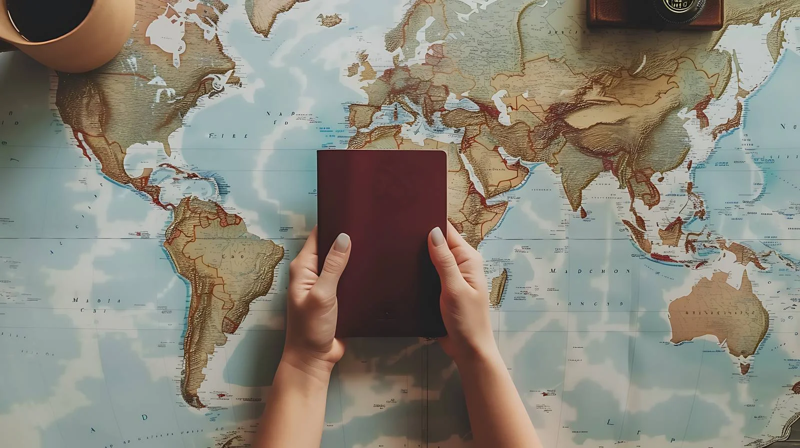 Travel Essentials Displayed in Hands — free download from Dotvec