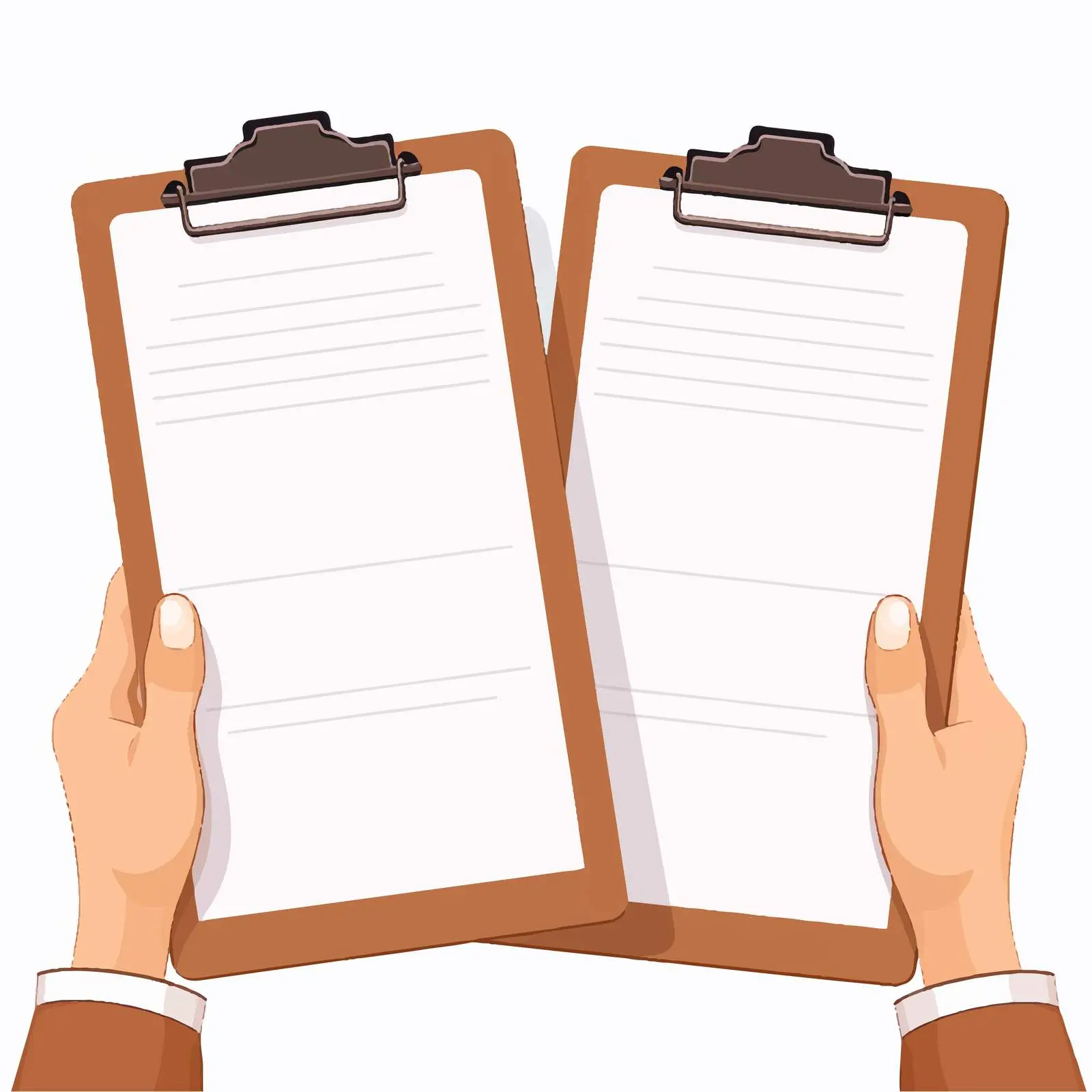 Cartoon Hands Holding Clipboard Vector Illustration — free download from Dotvec