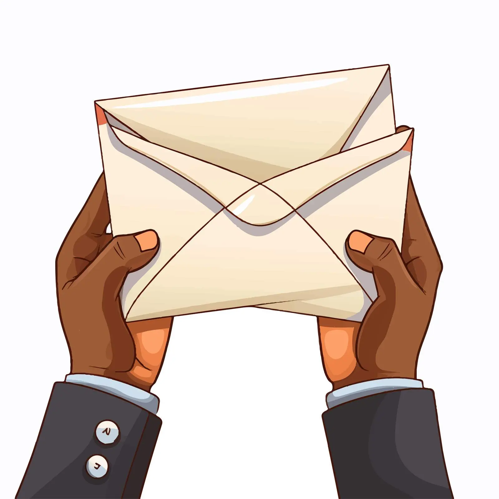 Cartoon Hands Holding Envelope Vector Illustration — free download from Dotvec