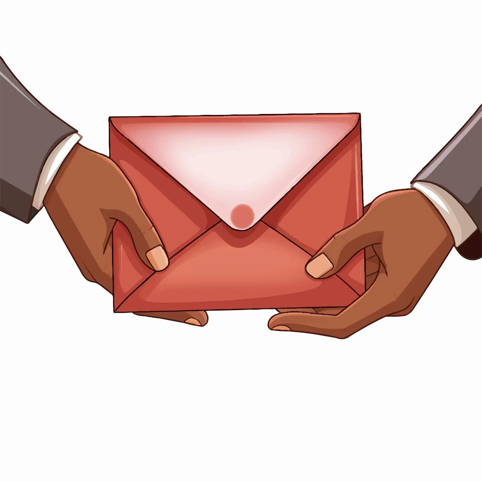 Cartoon Vector Illustration of Hands with Envelope — free download from Dotvec