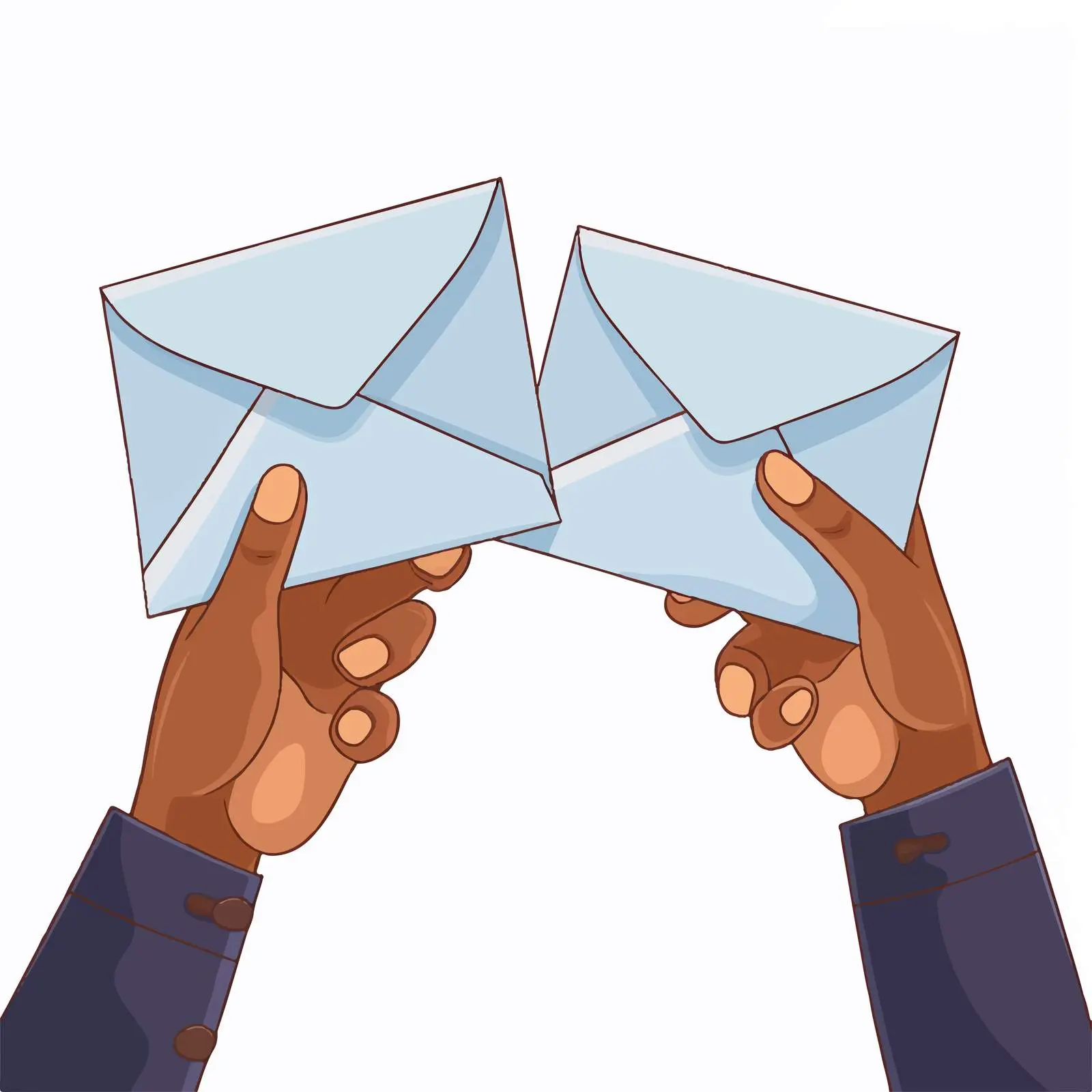 Cartoon Hands Holding Mail Envelope Vector Illustration — free download from Dotvec