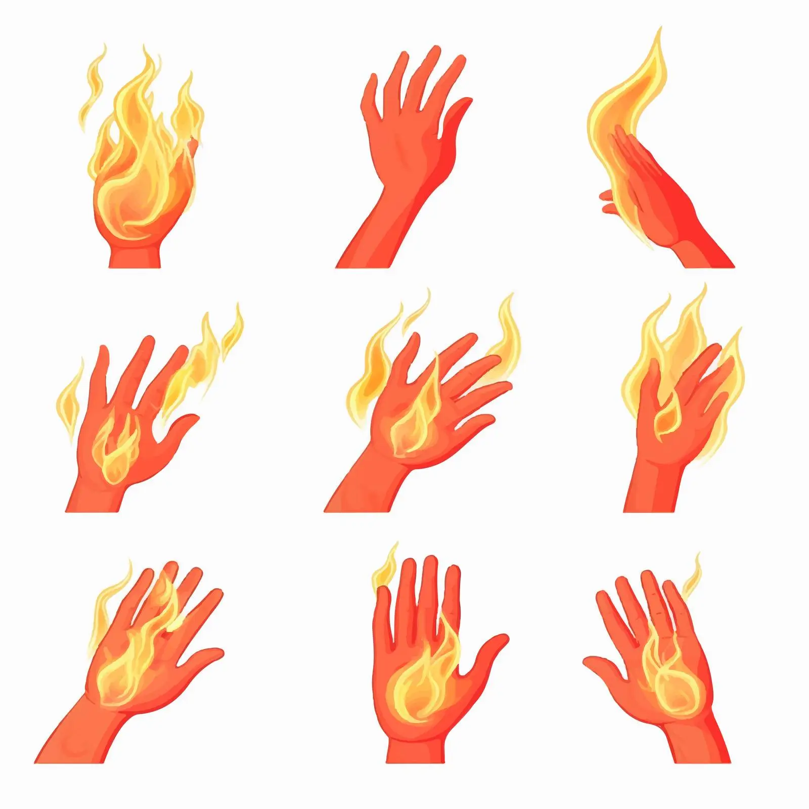 Hands Holding a Burning Flame Match Vector — free download from Dotvec