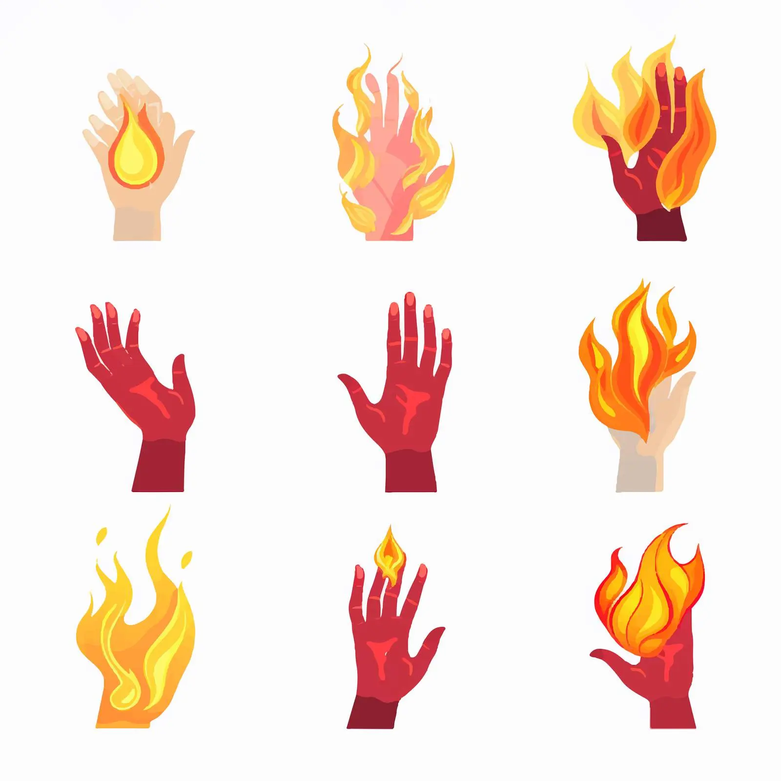Hands Holding Burning Match with Flame — free download from Dotvec