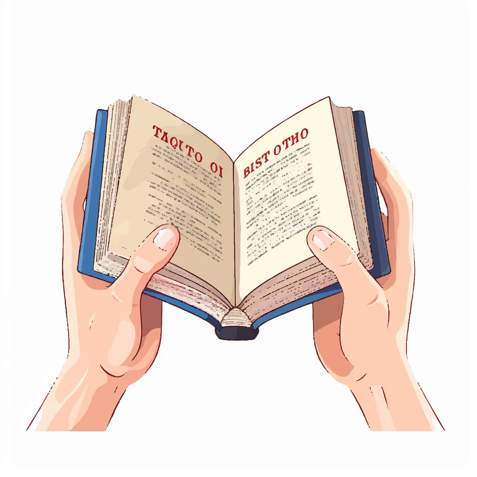 Cartoon Hands Holding Textbook Vector Illustration — free download from Dotvec