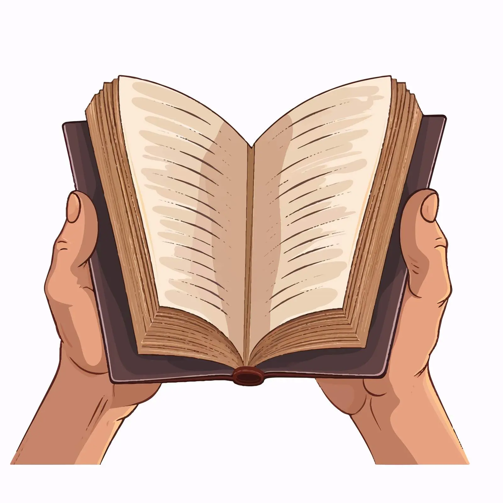 Cartoon Hands Holding Text Book Illustration – free visual education image from Dotvec