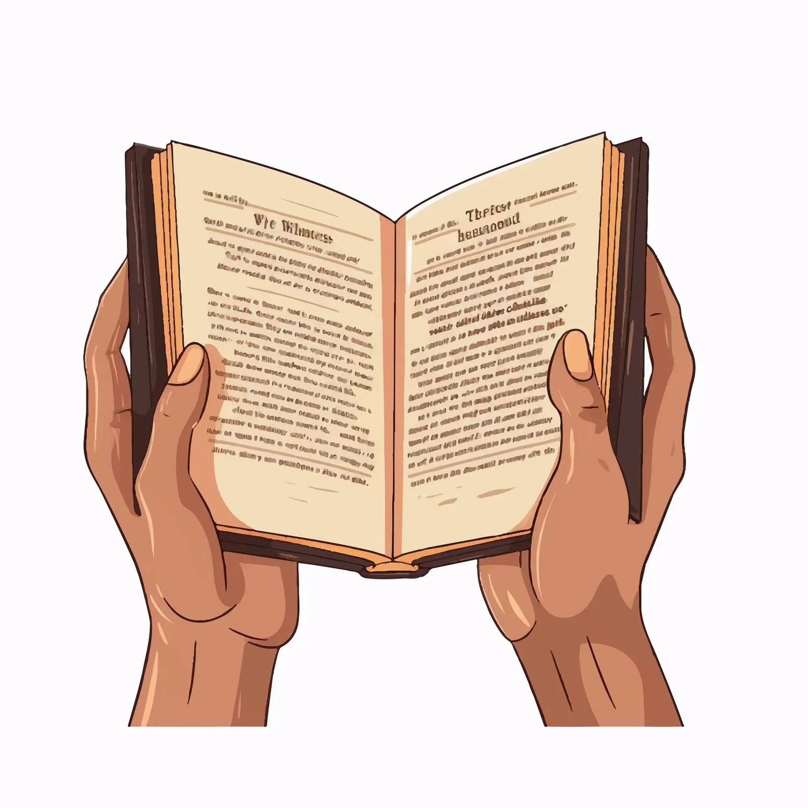 Cartoon Vector Illustration of Hands Holding Book — free download from Dotvec