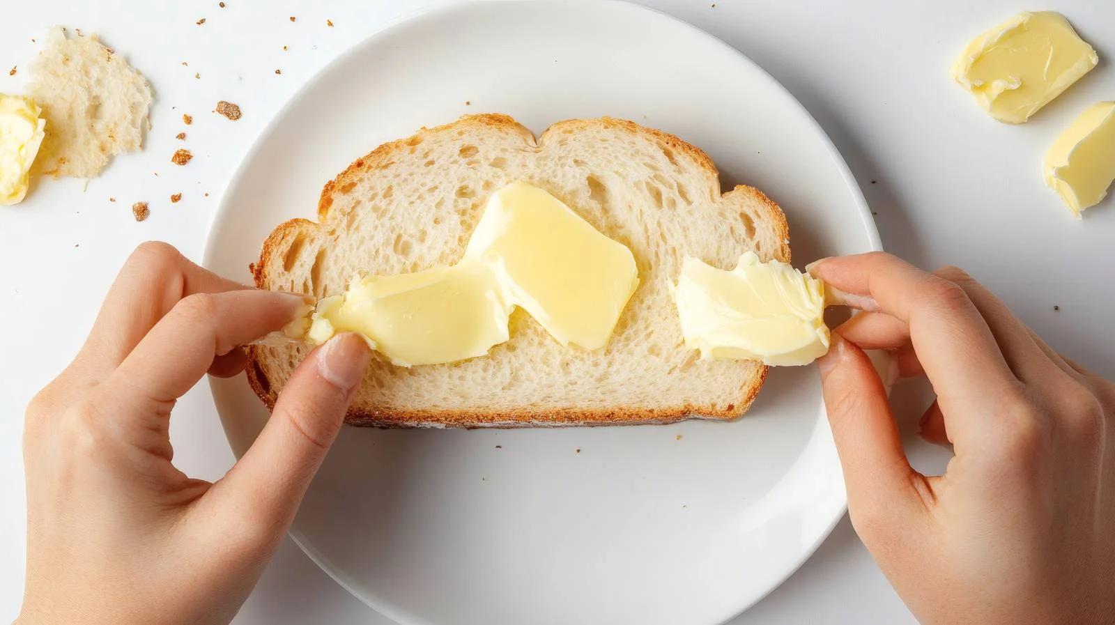 Spreading Butter on Bread, White Background — free download from Dotvec