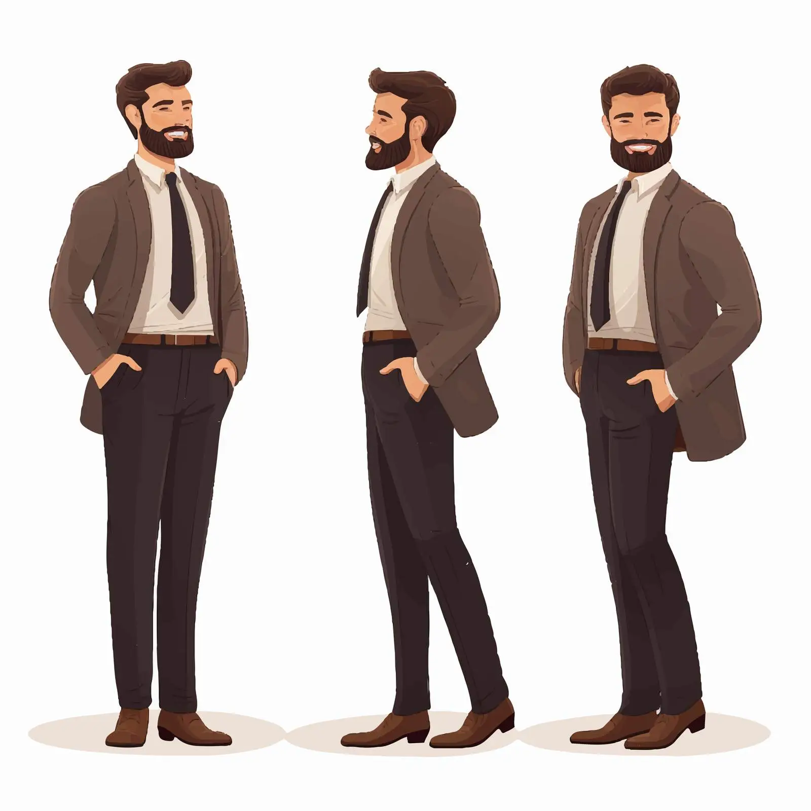 Elegant Bearded Man in Business Suit Vector – free elegant suit image from Dotvec