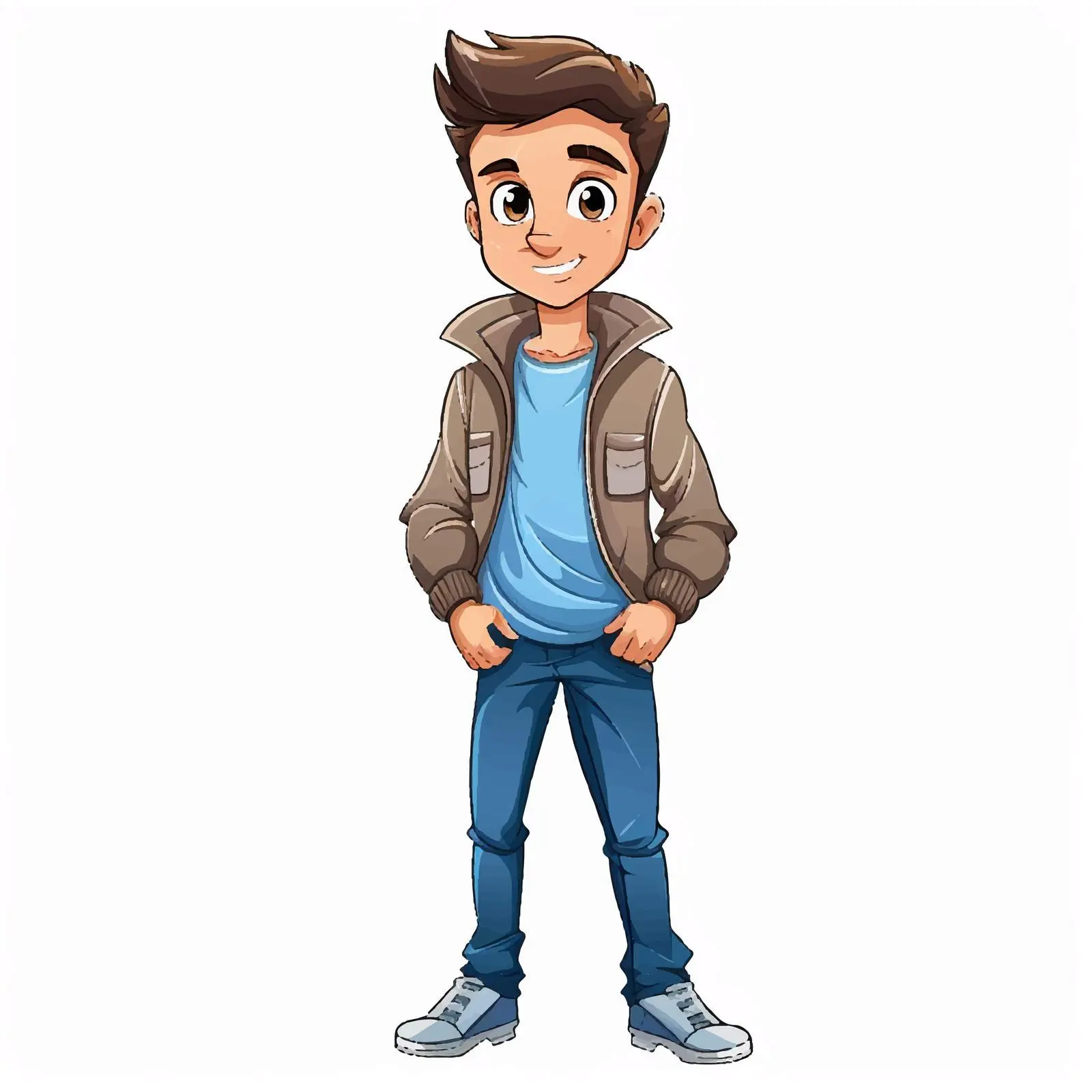 Casual Cartoon Boy with Stylish Hairstyle – free boy illustration image from Dotvec