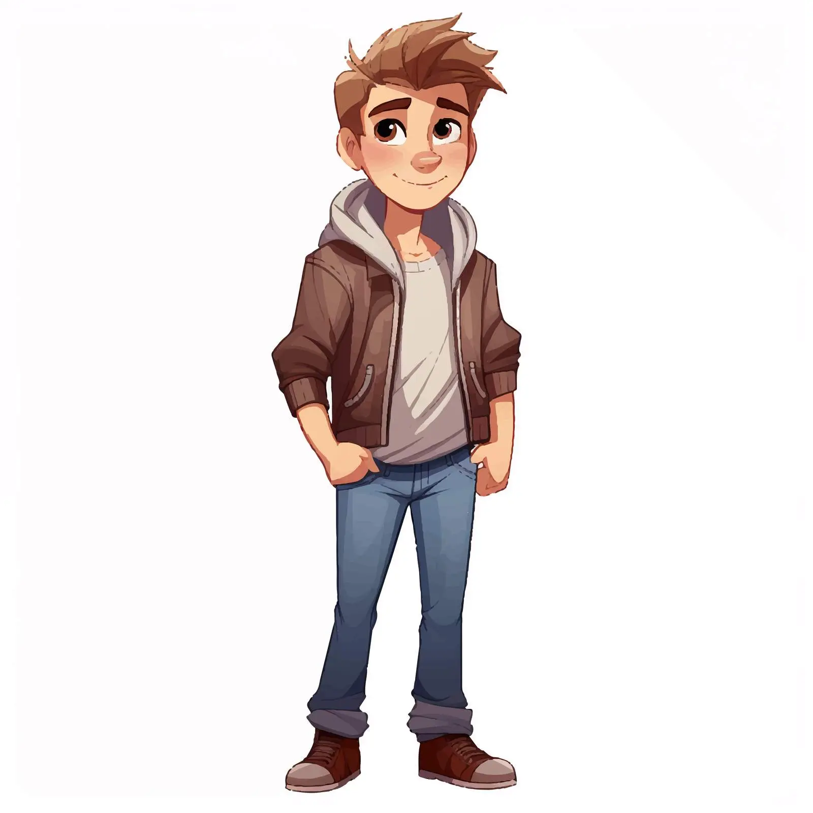 Handsome Cartoon Boy in Casual Outfit Vector — free download from Dotvec
