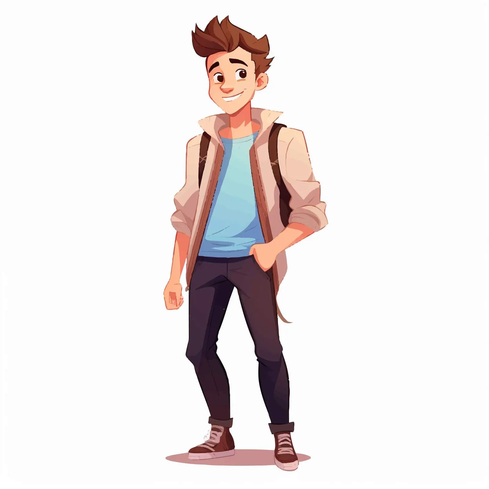Handsome Cartoon Boy in Casual Outfit — free download from Dotvec