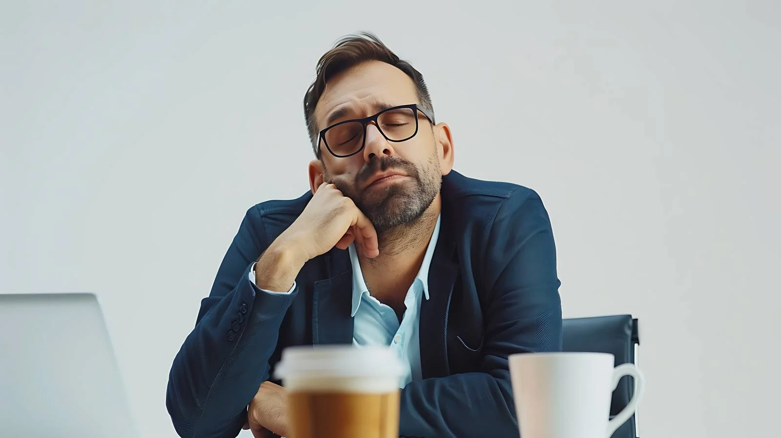 Sleepy Businessman Coffee Break — free download from Dotvec