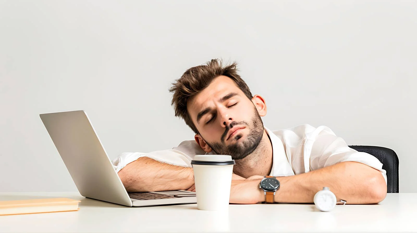 Tired Businessman Preparing with Coffee — free download from Dotvec