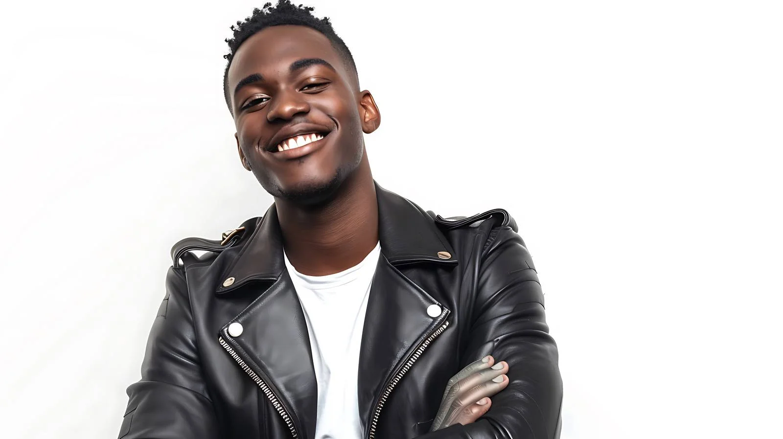 Stylish Smiling Young Black Man Portrait — free download from Dotvec