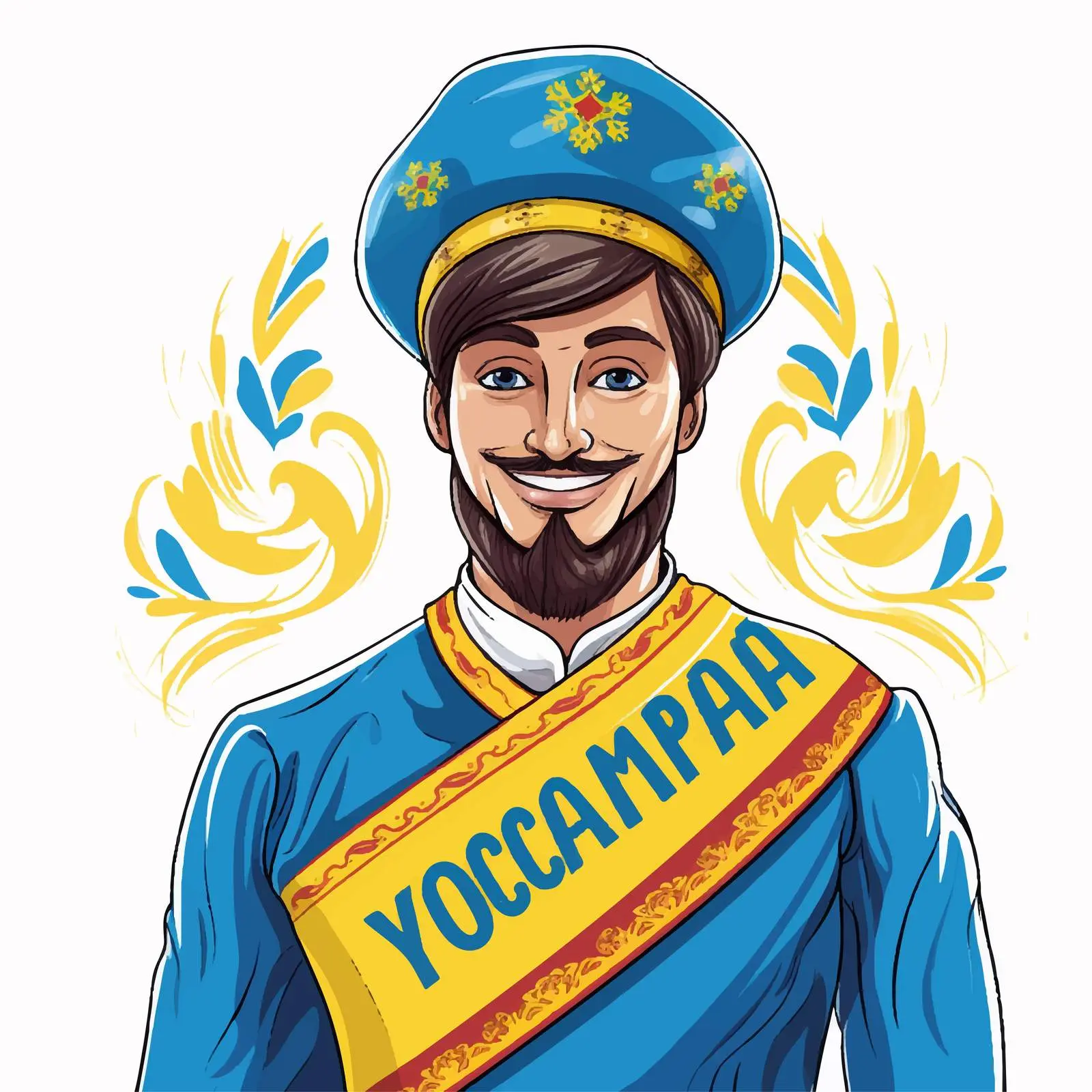 Welcome to Ukraine - Handsome Cossack Vector — free download from Dotvec