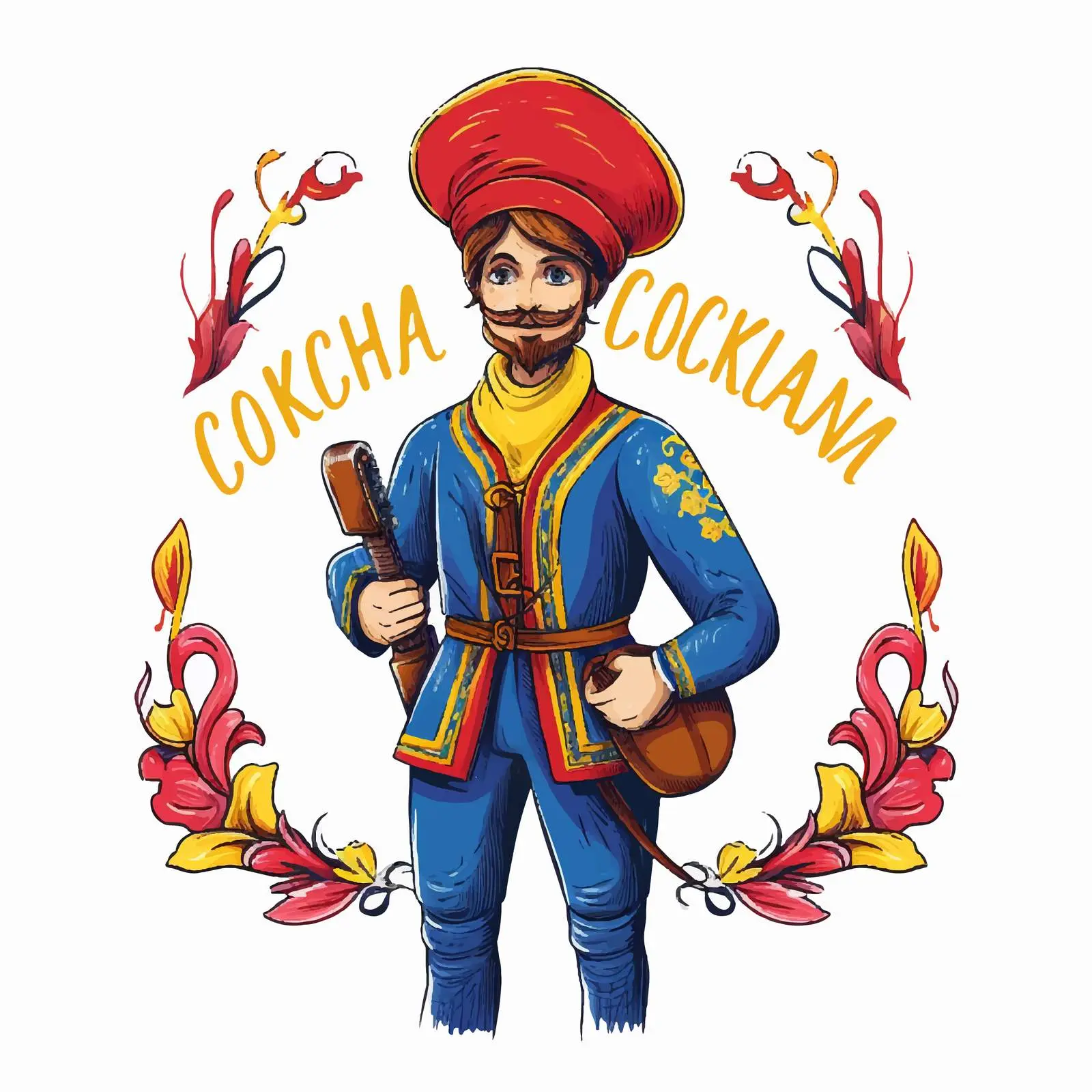 Cossack Welcome to Ukraine Hand Lettering Vector — free download from Dotvec