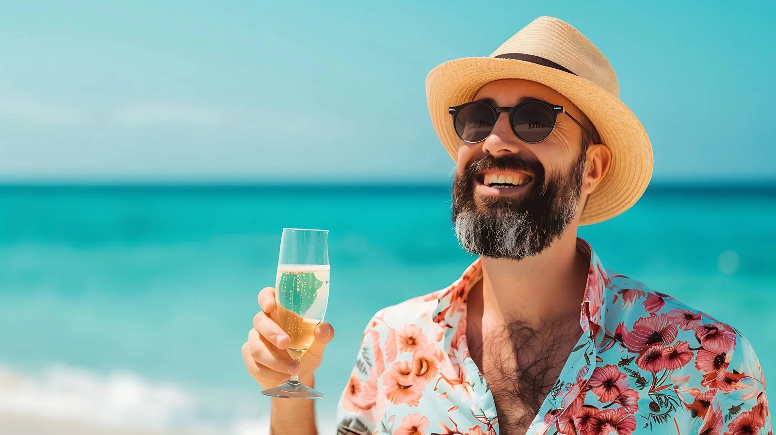 Joyful Beach Celebration with Champagne — free download from Dotvec